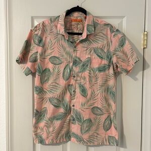 Men’s Tori Richard Aloha Hawaiian Floral Short Sleeve Button Up Shirt Size L